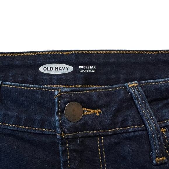 Old Navy Rockstar Super Skinny Jeans Women’s 4 (27x30) Dark Wash Stretch Denim - Picture 3 of 8